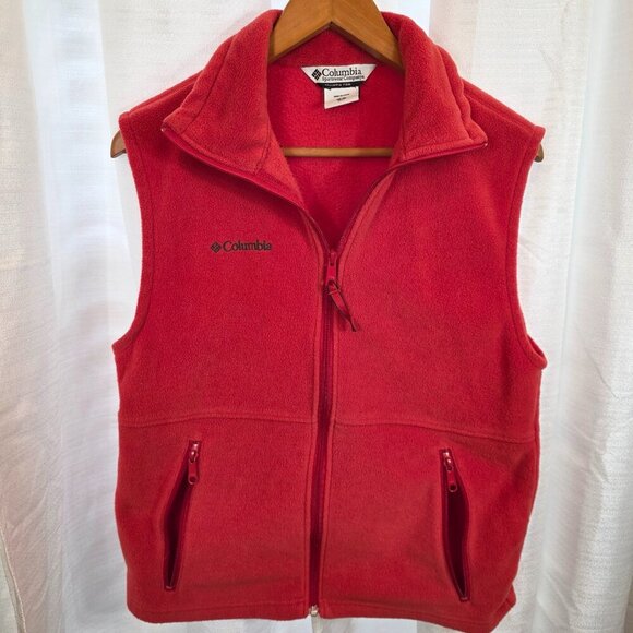 Columbia Red Fleece Vest Men's Size Small - Picture 1 of 7